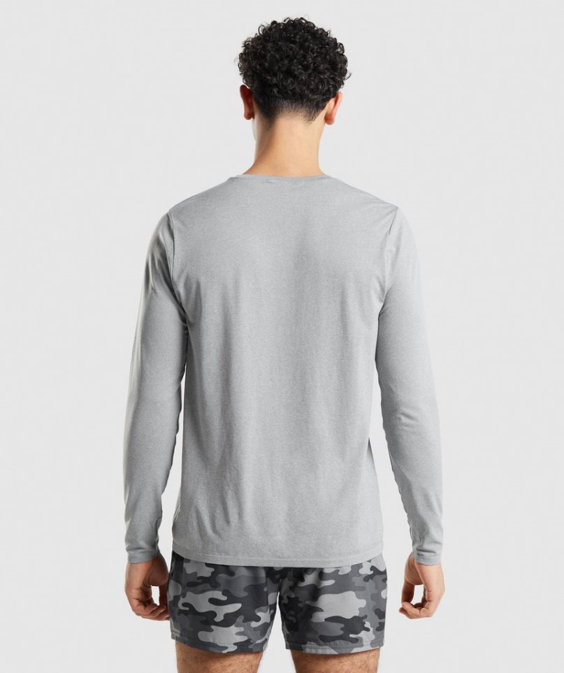 Koszulki Gymshark Arrival Seamless Long Sleeve Męskie Szare | PL 982TZF